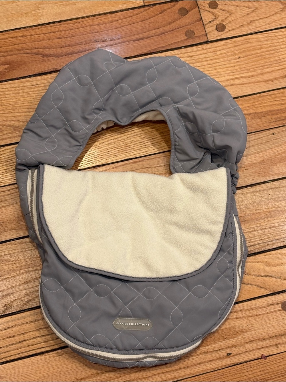 JJ Cole Gray and Cream Quilted Baby Gear car seat cover